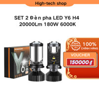 SET 2 Đèn pha LED Y6 H4 20000Lm 180W 6000K thấu kính công suất cao công suất cao không mất dữ liệu cho ô tô/xe máy