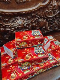 Set 2 gói khăn giấy gấu trúc Sipiao đỏ tết