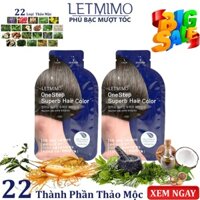 Set 2 Gói Thuốc Nhuộm Tóc LETMIMO màu Nâu Tự Nhiên_3N, phủ bạc thảo mộc nhập khẩu Hàn Quốc