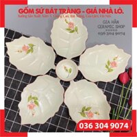[SÉT 2 - Gồm 02 MÓN] 🍀 BỘ ĐỒ ĂN MEN KEM VẼ HOA HỒNG 🍀[CAO CẤP BÁT TRÀNG] Bát, Đĩa, Tô, Chén Bát Tràng Sang Trọng ⚡