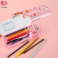 Set 2 Hộp Đựng Bút Chì Đa Năng In Họa Tiết Hoạt Hình Dễ Thương Kèm Đồ Chuốt Bút Chì Và Đồ Chuốt Bút Chì Cho Bé Jkc7025