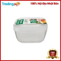 Set 2 hộp nhựa 650ml màu trắng Nội Địa Nhật Bản