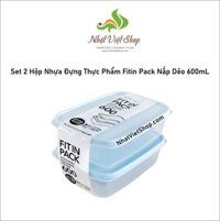 Set 2 Hộp Nhựa Đựng Thực Phẩm Fitin Pack Nắp Dẻo 600mL