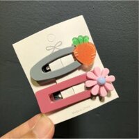 Sét 2 kẹp tóc hoa quả Có bán lẻ 1 cái ngẫu nhiên KAH136 ovan và chữn nhật - 136.3 Cà rốt