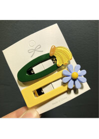 Sét 2 kẹp tóc hoa quả mẫu mới KAH136 - 136.4 chuối