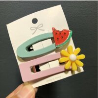 Sét 2 kẹp tóc hoa quả mẫu mới KAH136 - 136.2 dưa hấu