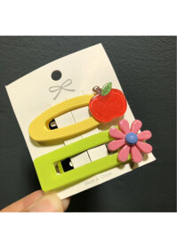 Sét 2 kẹp tóc hoa quả mẫu mới KAH136 - 136.1 Táo đỏ