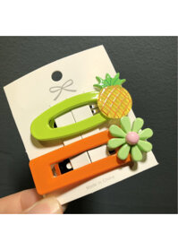 Sét 2 kẹp tóc hoa quả mẫu mới KAH136 - 136.6 dứa