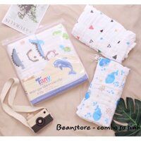 Set 2 khăn gạc tắm in cao cấp 4 lớp Fany (80x80cm)