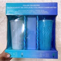SET 2 LY ĐỔI MÀU Parker Lane Color Changing Tumbler 650ml kèm 4 ống hút Mỹ