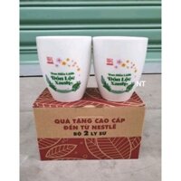 Set 2 Ly Sứ Dong Hwa 280ml Nestle Đón Xuân Sang - Ly Trắng Tráng Men Cao Cấp Có Hoạ Tiết (Số lượng tổng 4 bộ)