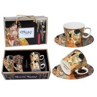 Set 2 ly và đĩa sứ Carmani Mug Camio - 100ml ( 532 )