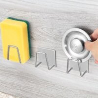 Set 2 Móc treo miếng rửa chén,chùi xoong nồi dán tường,bồn rửa INOX SUS304 Nanichino