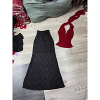 Sét 2 món áo cột yếm thun lạnh có mút kèm chân váy đuôi cá ren