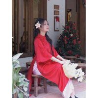 [SET 2 MÓN] Áo dài Tết NHƯ Ý - áo dài cách tân CÚC BỌC kèm quần lụa