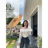 Set 2 Món , Áo Kiểu Bèo 2 lớp tay dài có Tặng kèm Áo Lót Trong , chất vải Ren Lưới mát không nhão