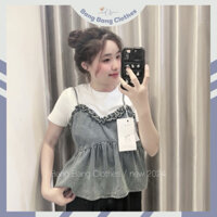 Set 2 món áo thun + 2 dây jean bèo full tag mác