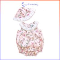 Set 2 món bodysuit body chip cho bé gái sơ sinh đầy tháng 3 6 9 12 tháng thôi nôi 2 tuổi