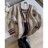 Set 2 món len áo khoác cardigan len dáng dài kèm áo 2 dây len mùa đông
