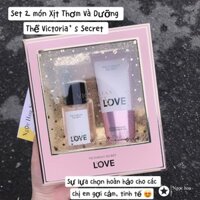 Set 2 món Xịt Thơm Và Dưỡng Thể Victorias Secret Love Luxury Fragrance Holiday