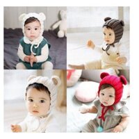 SET 2 MŨ LEN TAI GẤU DÀY DẶN,NÓN LEN TAI GẤU CHO BÉ TRAI/BÉ GÁI