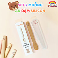 Set 2 muỗng ăn dặm Silicon - Pikabu - PK057