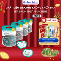 Set 2 Núm ti giả Nanobebe silicon không chưa BPA an toàn cho bé phát triển răng miệng - Bahachiha