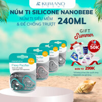 Set 2 Núm ti giả Nanobebe silicon không chưa BPA an toàn cho bé phát triển răng miệng - Kumanocosme