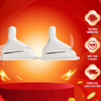 Set 2 Núm Ty Bình Sữa Hegen Núm Ty Silicon Siêu Mềm Phụ Kiện An Toàn Đàn Hồi Tốt Cho Bé Từ 3 Đến  6 Tháng