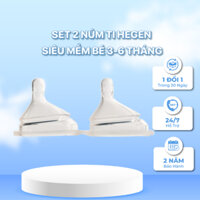 Set 2 Núm Ty Bình Sữa Hegen Núm Ty Silicon Siêu Mềm Phụ Kiện An Toàn Đàn Hồi Tốt Cho Bé Từ 3 Đến 6 Tháng