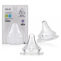 Set 2 núm ty silicone Aga-ae siêu mềm size + (bé 3-24 tháng)