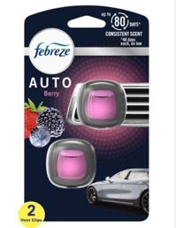 Set 2 nước hoa thơm xe Febreze Car Air Freshener Vent Clips Berry Scent 0.07Oz 2.2ml