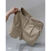 Set 2 quần đùi nữ ngố màu be và đen kaki hàng chuẩn ảnh thật