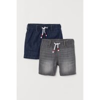 SET 2 QUẦN SHORT JEANS NÂU XANH H&M