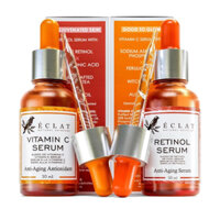 Set 2 Serum chống lão hoá + sáng da Retinol +Vitamin C Eclat Skincare 30ml USA