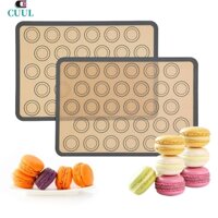 Set 2 Tấm Silicon Nướng Bánh Macaron Chống Dính Kèm 30 Khuôn Làm Bánh Macaron