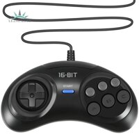 Set 2 Tay Cầm Điều Khiển Chơi game sega genesis 16 bit 6 Nút Bấm Đen