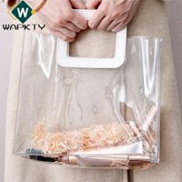 Set 2 Túi Nhựa PVC Trong Suốt Có Tay Cầm Đựng Quà Tặng Tiện Lợi