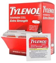 Set 2 viên uống hỗ trợ giảm đau Tylenol Extra Strength Caplets with Acetaminophen, Pain Reliever & Fever Reducer