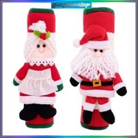 Set 2 Vỏ Bọc Tay Nắm Cửa Tủ Lạnh / Búp Bê Hình Ông Già Noel Dễ Thương