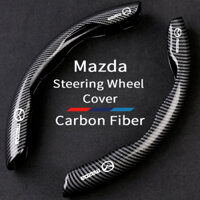 Set 2 Vỏ Bọc Vô Lăng Xe Hơi Mazda 2 3 5 6 CX30 CX3 CX4 CX5 CX50 CX60 CX8 MX5 BT50 CX-8 Bằng Da Sợi Carbon Chống Trượt Thấm Hút Mồ Hôi