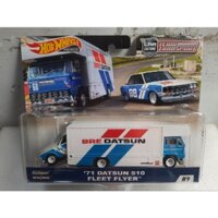 set 2 xe Hot Wheels real riders 1971 Datsun 510 Fleet Flyer,  hàng hiếm