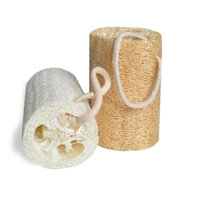 Sét 2 xơ mướp đa năng rửa chén bát và tắm rửa Mầu ngẫu nhiên - Hình trụ có dây treo 1012cm