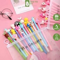 Set 20 Bút Bi Hình Thú Cute Túi Zip, Combo 20 Bút Bi, Bút Nước Mực Cute Giá Sỉ Nhiều Mẫu Hoạt Hình Cực Hot MIN06