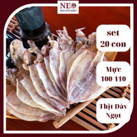Set 20 con mực khô size 100-110 con/kg thịt dày ngọt tươi mới NEO Hải Sản Khô