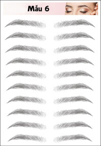 Set 20 Hình Xăm Miếng Dán Lông Mày 6D Chống Thấm Nước Lâu Trôi  - Mẫu 6