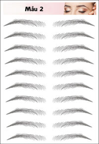 Set 20 Hình Xăm Miếng Dán Lông Mày 6D Chống Thấm Nước Lâu Trôi  - Mẫu 2