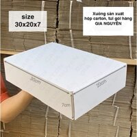 Set 20 hộp carton nắp gài 30x20x7 MÀU TRẮNG dùng đựng quần áo, sách vở - hộp nắp gài 2 bên chắc chắn