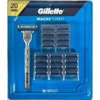 Set 20 Lưỡi Dao Cạo Râu Gillette Mach3 Turbo - chính hãng Mỹ