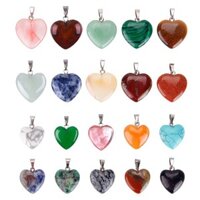Set 20 mặt dây chuyền bằng đá tự nhiên hình hình trái tim đẹp
